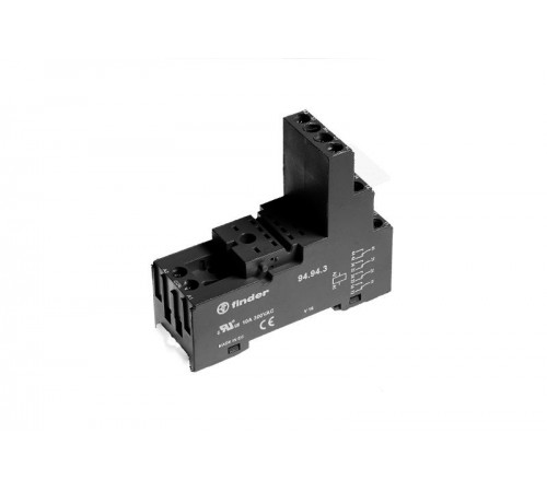 Розетка с винтовыми клеммами (с зажимной клетью) для реле 55.32, 55.34, таймера 85.02, 85.04; применяются модули 99.80  949430SPA  Finder