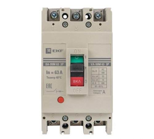 Выключатель автоматический ВА-99М 63/63А 3P 25кА EKF Basic  mccb99-63-63m  EKF