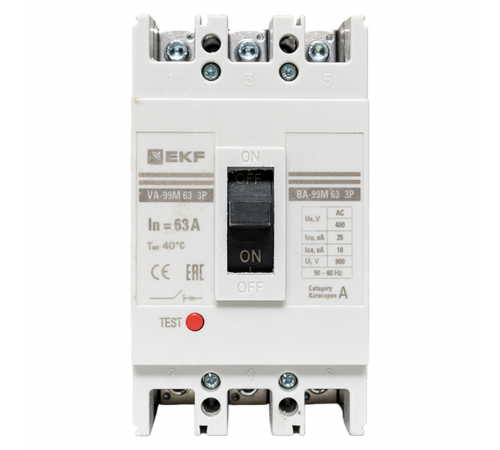 Выключатель автоматический ВА-99М 63/63А 3P 25кА EKF Basic  mccb99-63-63m  EKF