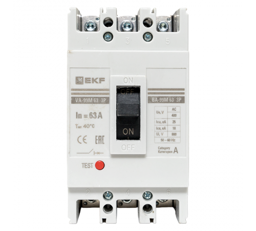 Выключатель автоматический ВА-99М 63/63А 3P 25кА EKF Basic  mccb99-63-63m  EKF
