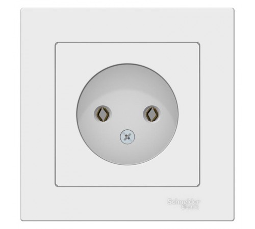 AtlasDesign Белый Розетка без заземления, 16А, (в сборе с рамкой)  ATN000140  SE