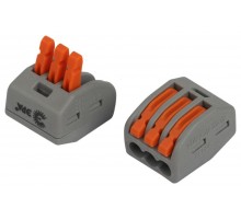 Клемма  NO-225-421 универсальная 222-413 с рычагами 3-проводная 0.08-2.5/4 мм2 (упаковка 4 шт.)  Б0067938  ЭРА