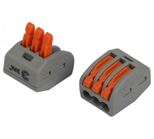 Клемма  NO-225-421 универсальная 222-413 с рычагами 3-проводная 0.08-2.5/4 мм2 (упаковка 4 шт.)  Б0067938  ЭРА