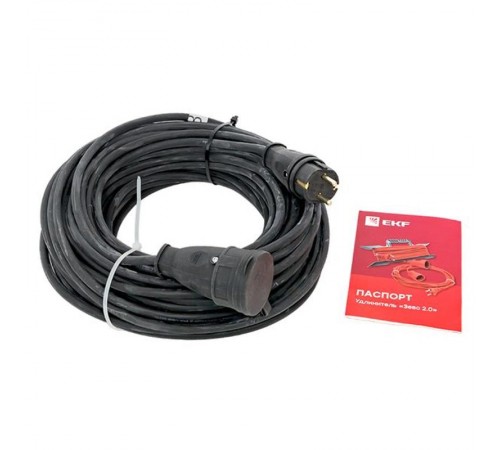 Удлинитель "Зевс 2.0" 20м с заземлением КГ 3*2,5 16А/4кВт IP44 PROxima USB02-16-325-1-20-IP44 EKF