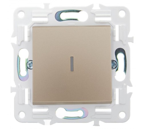 SKANDY Выключатель 1-клавишный проходной с индикацией 10А SK-V08Sa песочный  SK-V12-1-10-K98  IEK