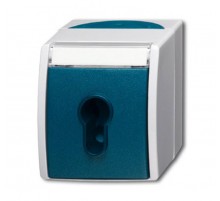 Выключатель жалюзи с ключом (для замка) 1-полюсный, IP44, серия ocean, цвет серый/сине-зелёный  1101-0-0917   2CKA001101A0917  ABB