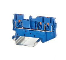 Клемма проходная, зажим push-in, 3 точки подключения, 2.5 кв.мм, синяя  VPR-2.5-TWIN-BU  DKC