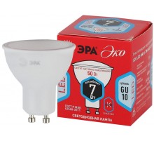 Лампа светодиодная RED LINE ECO LED MR16-7W-840-GU10 7Вт софит нейтральный белый свет  Б0040876  ЭРА