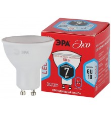 Лампа светодиодная RED LINE ECO LED MR16-7W-840-GU10 7Вт софит нейтральный белый свет  Б0040876  ЭРА