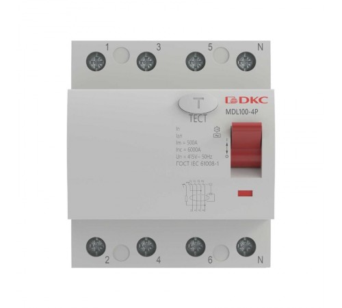 Выключатель дифференциального тока YON max MDL100 3п+N 300mA 80Aтип АС  MDL100-4P4-80-AC  DKC