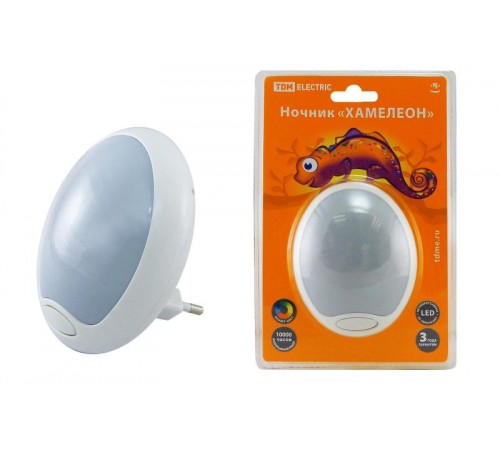 Ночник Хамелеон 0,5Вт D85 светодиодный белый с выключателем  SQ0357-0006  TDM