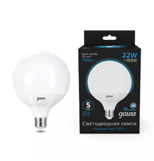 Лампа светодиодная G125 22W 1840lm 6500K E27 LED 1/10  105102322  Gauss