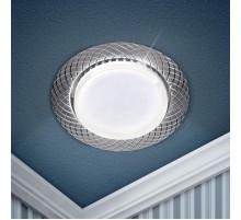 Светильник встраиваемый точечный под лампу GX53 KL 76 AL/SL /1 Gx53,220V, 13W, серебро (50/1000)  Б0048961  ЭРА