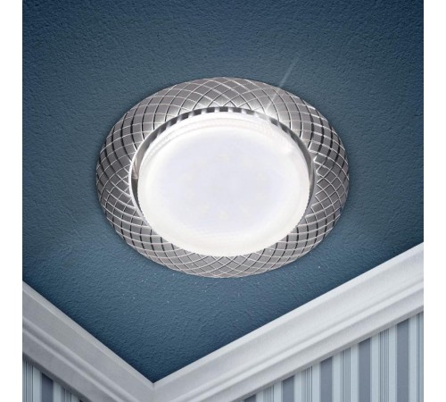 Светильник встраиваемый точечный под лампу GX53 KL 76 AL/SL /1 Gx53,220V, 13W, серебро (50/1000)  Б0048961  ЭРА