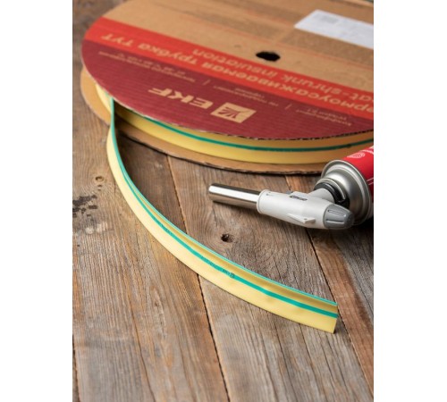 Термоусаживаемая трубка ТУТ нг 20/10 жел-зел EKF PROxima  tut-20-yg  EKF