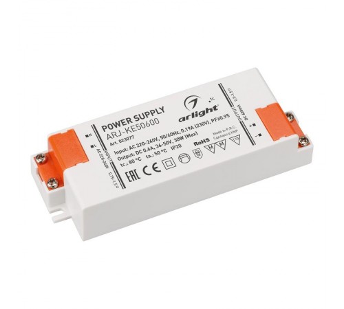 Блок питания ARJ-KE50600 (30W, 600mA, PFC)  023077  Arlight