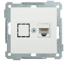BOLERO белый Розетка компьютерная RJ45 Cat6 РК11-1-Б  EKB16-01-K01  IEK
