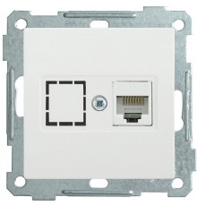 BOLERO белый Розетка компьютерная RJ45 Cat6 РК11-1-Б  EKB16-01-K01  IEK
