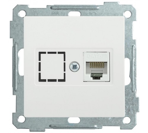 BOLERO белый Розетка компьютерная RJ45 Cat6 РК11-1-Б  EKB16-01-K01  IEK