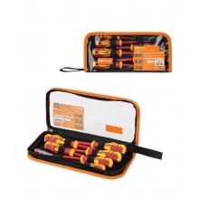 Набор диэлектрических отверток №2, тканевый пенал, 7 предметов, 1000 В, "ПрофиЭлектрик"  SQ1017-1202  TDM