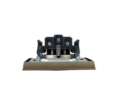 BRITE Розетка с заземлением со шторками 16А в сборе РСР14-1-0-БрШ шампань  BR-R14-16-K37-F  IEK