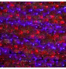 Гирлянда "Сеть" 2х1,5м, черный ПВХ, 288 LED Красные/Синие  215-023  NEON-NIGHT