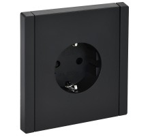 FORTE&PIANO Розетка с заземлением со шторками в/к 16А FP115 черный  FP-R14-16-K02  IEK