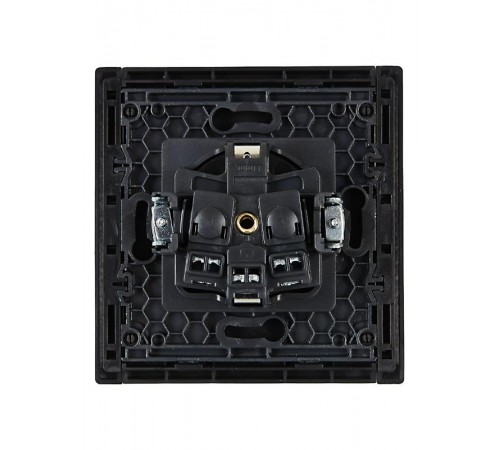 FORTE&PIANO Розетка с заземлением со шторками в/к 16А FP115 черный  FP-R14-16-K02  IEK