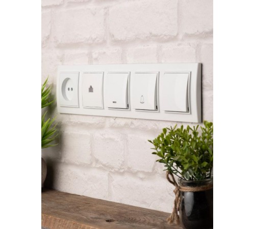 Рамка 5-местная горизонтальная Минск белая EKF  ERM-G-305-10  EKF