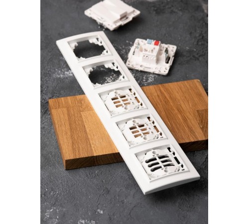 Рамка 5-местная горизонтальная Минск белая EKF  ERM-G-305-10  EKF