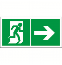 Знак безопасности BL-2915B.E35"Напр. к эвакуационному выходу направо"  a18169  Белый свет