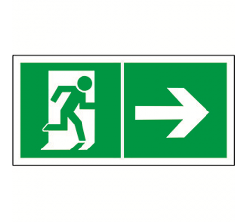 Знак безопасности BL-2915B.E35"Напр. к эвакуационному выходу направо"  a18169  Белый свет