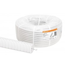 Труба гибкая гофрированная ПВХ d 16 с зондом (50 м) легкая, белая  SQ0401-0316  TDM