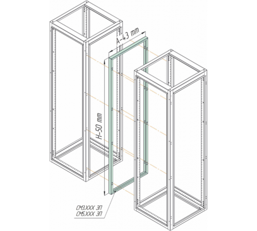 Соединительная рама Метэл-1 IP-31 2000х655мм для заднего присоед-ия  СМ3.206ЗП  МЕТЭЛ
