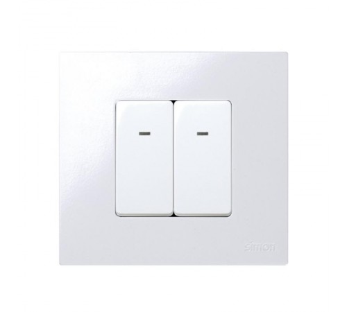 Simon 27 Выключатель двухполюсный с контрольной подсветкой, 16А 250В, узкий модуль, S27, белый  27134-64  Simon
