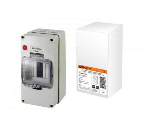 Бокс пластиковый навесной КМПнИ-4, с индикатором, блокировкой, герметичными вводами, 553х220х476мм, IP66  SQ0908-0201  TDM