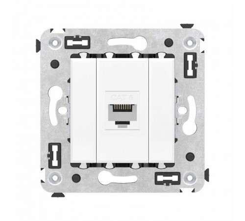 Компьютерная розетка RJ-45 без шторки в стену, кат.6 одинарная, "Avanti", "Белое облако"  4400693  DKC