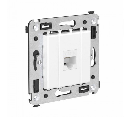 Компьютерная розетка RJ-45 без шторки в стену, кат.6 одинарная, "Avanti", "Белое облако"  4400693  DKC