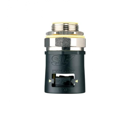 Фитинг AT13/M12/SA/BLY, прямой, РА66/никел.латунь/эласт., черный/желтый, резьба M12, d13, 50 шт. в пачке  7TCA296000R1736  ABB