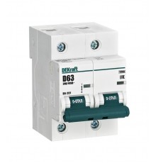 Выключатель автоматический двухполюсный ВА-201 63А D 10кА  13016DEK  DEKraft