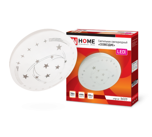 Светильник светодиодный серии DECO 36Вт 230В 6500К 2340лм 350х55мм СОЗВЕЗДИЕ  4690612025018  IN HOME
