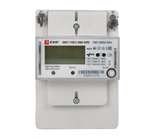 Счетчик электрической энергии однофазный многотарифный SKAT 115E/1-5(60) SIRD PROxima  11501R  EKF