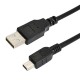 Кабель mini USB (male) штекер - USB-A (male) штекер, длина 0,2 метра, черный (PE пакет)  18-1131-2  REXANT