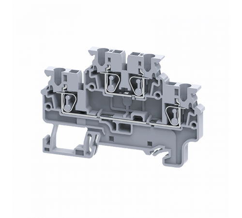 Клеммы двухярусные пружинная OptiClip CXDL-2,5-2L-I-серый  289764  КЭАЗ