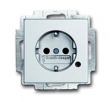 Розетка SCHUKO 16А 250В c шторками, c индикацией LED, Future/Axcent/Carat/Династия, серебр. алюм.  2CKA002013A5285  ABB