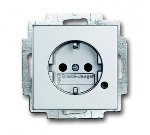 Розетка SCHUKO 16А 250В c шторками, c индикацией LED, Future/Axcent/Carat/Династия, серебр. алюм.  2CKA002013A5285  ABB