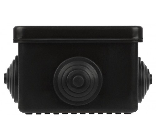 Распаячная коробка  KOR-65-65-50-4g-B открытой установки КОР 65х65х50мм черная с гермовводами 4 входа IP54 KOR-65-65-50-4g-B  Б0061797  ЭРА