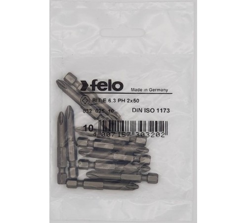 Бита крестовая серия Industrial PH 2X50, 10 шт  03202510  Felo