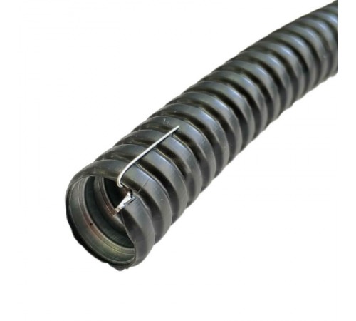 Металлорукав в ПВХ изоляции МРПИ НГ 16 (50 м/уп.) черный с протяжкой  zeta44403  ГОФРОМАТИК