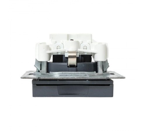 Механизм розетки, 16А, IP44, с заземлением, со шторками, c крышкой, графит Эпика  UP1-SOG-111-44 EKF